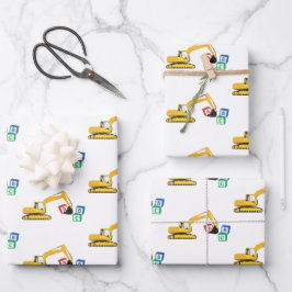 ABC Excavator Construction Truck Inpakpapier Vel