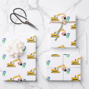 ABC Excavator Construction Truck Inpakpapier Vel