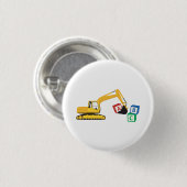 ABC Excavator Construction Truck Ronde Button 3,2 Cm (Voorkant /achterkant)