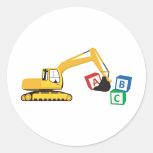 ABC Excavator Construction Truck Ronde Sticker