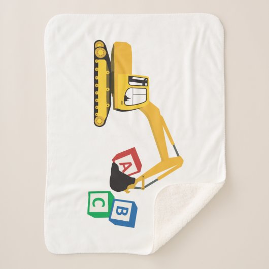 ABC Excavator Construction Truck Sherpa Deken (Voorkant)