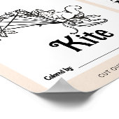 ABC Flashcards Baby shower Kleurplaten Activiteite Poster (Hoek)