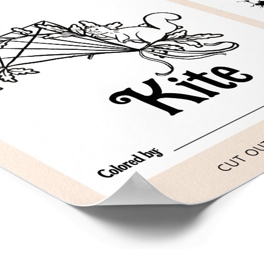 ABC Flashcards Baby shower Kleurplaten Activiteite Poster (Hoek)