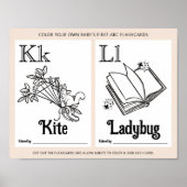 ABC Flashcards Baby shower Kleurplaten Activiteite Poster (Voorkant)