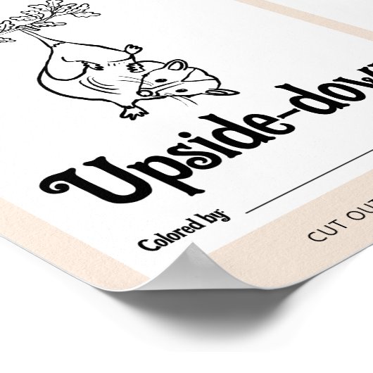 ABC Flashcards Baby shower Kleurplaten Activiteite Poster (Hoek)