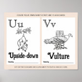 ABC Flashcards Baby shower Kleurplaten Activiteite Poster (Voorkant)