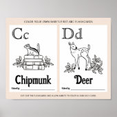 ABC Flashcards Baby shower Kleurplaten Activiteite Poster (Voorkant)