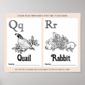 ABC Flashcards Baby shower Kleurplaten Activiteite Poster (Voorkant)