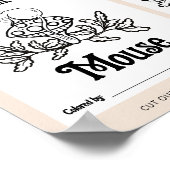 ABC Flashcards Baby shower Kleurplaten Activiteite Poster (Hoek)