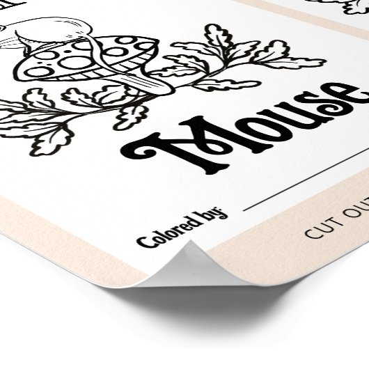 ABC Flashcards Baby shower Kleurplaten Activiteite Poster (Hoek)