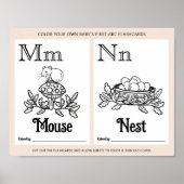 ABC Flashcards Baby shower Kleurplaten Activiteite Poster (Voorkant)