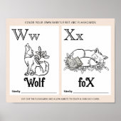 ABC Flashcards Baby shower Kleurplaten Activiteite Poster (Voorkant)