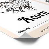 ABC Flashcards Baby shower Kleurplaten Activiteite Poster (Hoek)