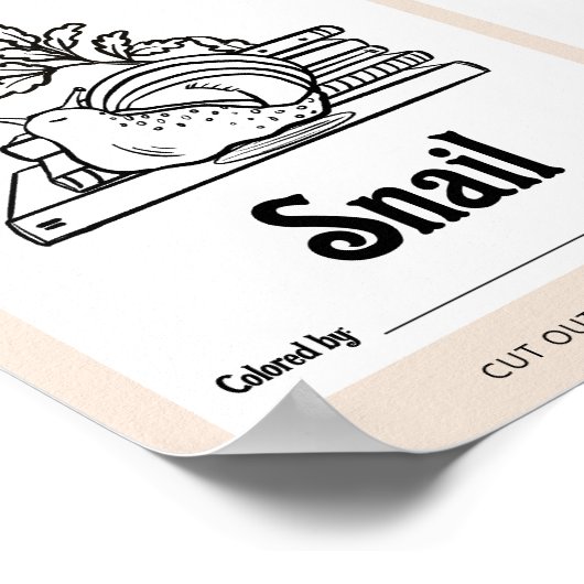 ABC Flashcards Baby shower Kleurplaten Activiteite Poster (Hoek)