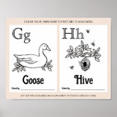 ABC Flashcards Baby shower Kleurplaten Activiteite Poster (Voorkant)