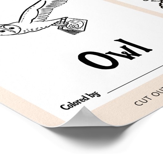 ABC Flashcards Baby shower Kleurplaten Activiteite Poster (Hoek)