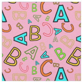 ABC Fun Learning Patroon op roze Stof
