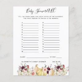 ABC Game | Baby shower van Floral Pumpkin