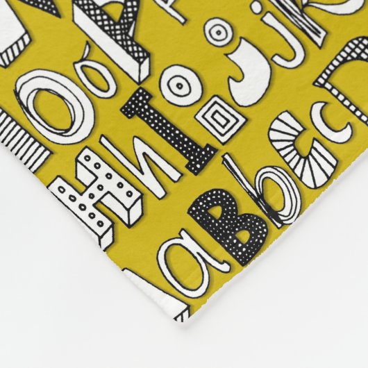 ABC geel Fleece Deken (Hoek)