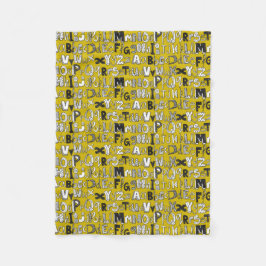 ABC geel Fleece Deken