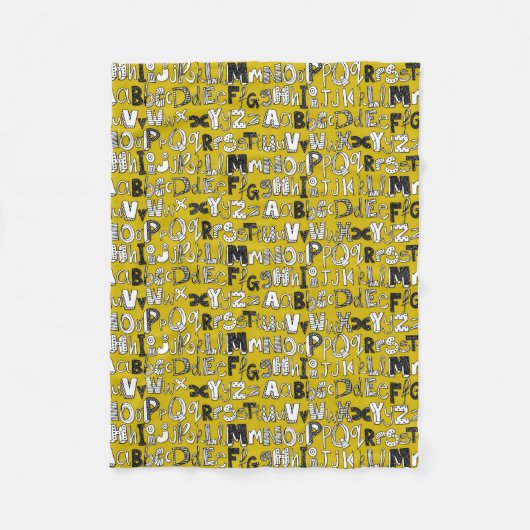 ABC geel Fleece Deken (Voorkant)