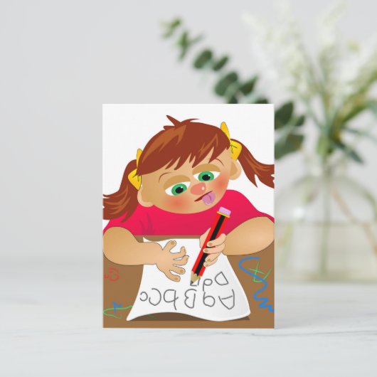 Abc Girl Briefkaart (Staand voorkant)