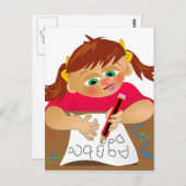 Abc Girl Briefkaart (Voorkant / Achterkant)