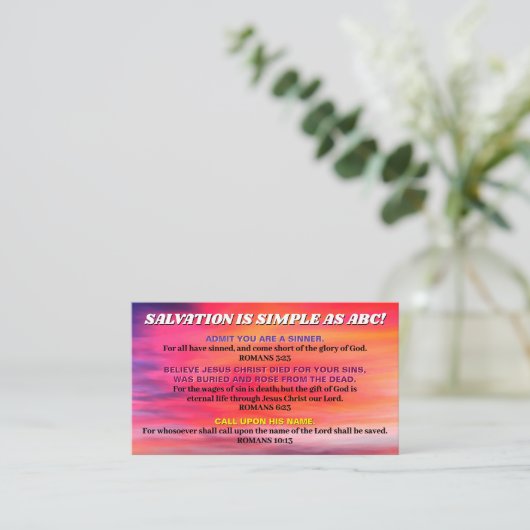 ABC Gospel Christelijke KJV Schrift Visitekaartje (Staand voorkant)