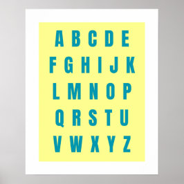 ABC-grafiek, A tot Z-Poster, Nursery Room Wall Art Poster