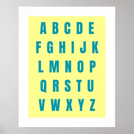 ABC-grafiek, A tot Z-Poster, Nursery Room Wall Art Poster (Voorkant)