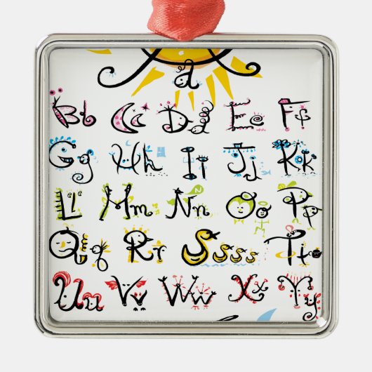 ABC-grafiek Metalen Ornament (Voorkant)