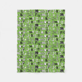 ABC groen Fleece Deken