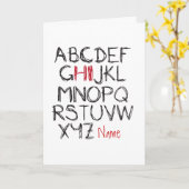 ABC Hi Gepersonaliseerde naam begroeting Kaart (Gele Bloem)