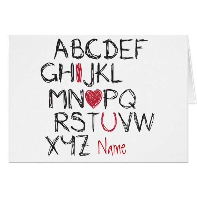 ABC I Hart U gepersonaliseerd (Voorkant Horizontaal)