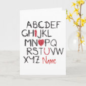 ABC I Hart U gepersonaliseerd Kaart (Gele Bloem)
