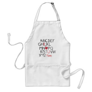 ABC I Hart U gepersonaliseerd Standaard Schort