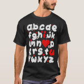 ABC I Love You Alphabet Funny Valentijnsdag Heer T-shirt (Voorkant)