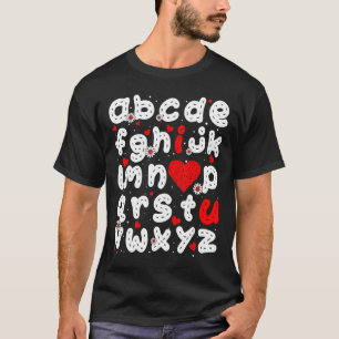 ABC I Love You Alphabet Funny Valentijnsdag Heer T-shirt