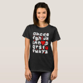 ABC I Love You Alphabet Funny Valentijnsdag Heer T-shirt (Voorkant volledig)