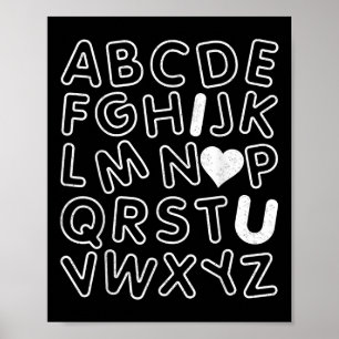 ABC I Love You Alphabet Teachers Day Valentijnse D Poster