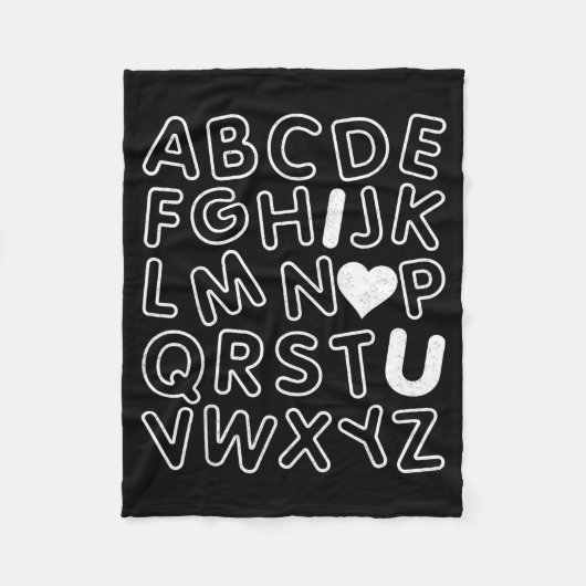 Abc I Love You Alphabet Teachers Day Valentines Da Fleece Deken (Voorkant)