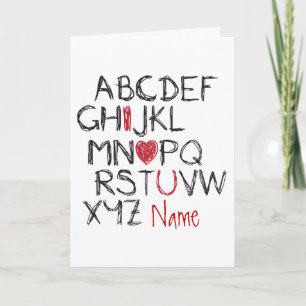 ABC Ik Hou Van Jou Persoonlijk Kaart