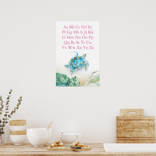 ABC Kids Posters Tropische Zeeschildpad (Keuken)