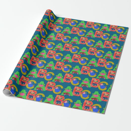 ABC Kinder Design Wrapping Paper Cadeaupapier (Uitgerold)