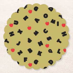 ABC Kindergarten Letter Safari Wild Tree School Kartonnen Onderzetters