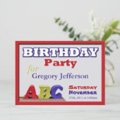 ABC Kinderverjaardagsuitnodigingen Kaart (Staand voorkant)