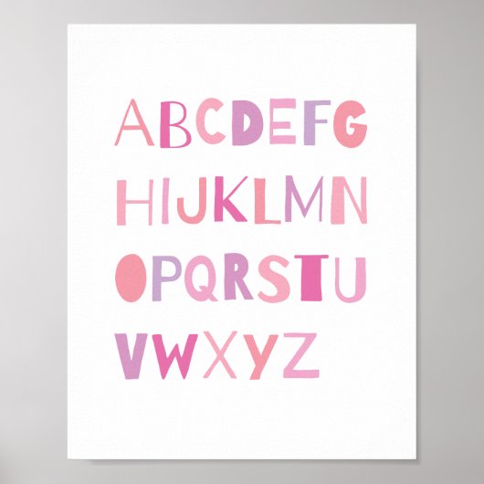 ABC Kleurrijk Alfabet Kinderkamer Kunst Decor | Me Poster (Voorkant)