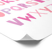 ABC Kleurrijk Alfabet Nursery Kunst Decor | Meisje Poster (Hoek)