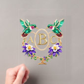ABC Kolibrie Wederzijdse Letters Aangepaste Trouwk Acryl Uitnodigingen (Insitu (Draagbaar))