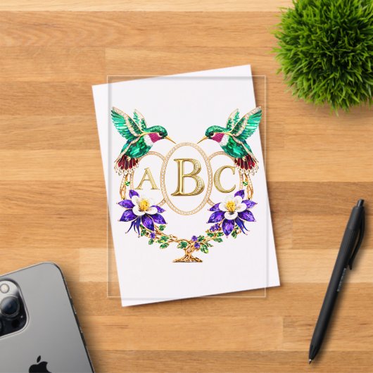 ABC Kolibrie Wederzijdse Letters Aangepaste Trouwk Acryl Uitnodigingen (Insitu (Uitnodiging))
